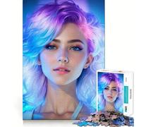 Old School Lady Vaporwave Jigsaw Puzzles 1000 Pieces for Teenagers Recall Boost Serene Time Smooth Cut Elegant Gift (50x75cm)