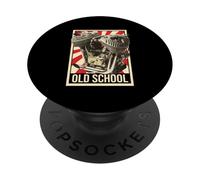 Old School Motorcycle Engine Vintage Biker Design - Retro PopSockets Adhesive PopGrip