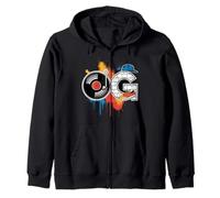Old School OG Tshirt Hip Hop Vinyl CDs Tapes 80s 90s Retro Zip Hoodie