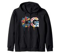 Old School OG Tshirt Hip Hop Vinyl CDs Tapes 80s 90s Retro Zip Hoodie