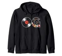 Old School OG Tshirt Hip Hop Vinyl CDs Tapes 80s 90s Retro Zip Hoodie
