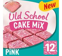 Old School Pink Traybake Cake Mix, 436g, Complete Baking Kit with Icing Mix and Sprinkles