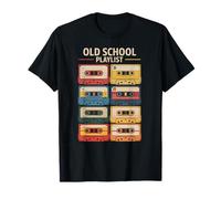Old School Playlist Retro 80s 90s Cassette Tape Music T-Shirt
