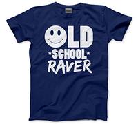 Old School Raver - Mens Unisex T-Shirt - Old School Raver T-Shirt 80`s 90`s Acid House Raving DJ Music Retro Dance 3XL Navy