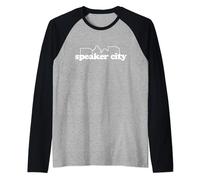 Old School Speaker City Logo Raglan Baseball Tee