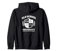 Old School University Funny Nostalgic Zip Hoodie
