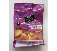 Old Scool Sweets Fizzy Peach Hearts Halal 50g, Retro & Modern Pick n Mix