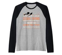 Old Scuba Diver Shirt Getting Older Dont Stop Diving Raglan Baseball Tee