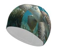 Old Sea Turtle Elastic Swimming Cap