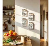 Old Shack Kitchen Wall Decor Mason Jar Set,Wooden Rustic Home Decor,Kitchen Signs Wall Decorations,Country Wall Decor For Your Warm Home,8 Inches Tall By 5 Inches Wide