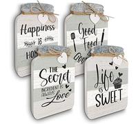 Old Shack Kitchen Wall Decor Mason Jar Set,Wooden Rustic Home Decor,Kitchen Signs Wall Decorations,Country Wall Decor For Your Warm Home,8 Inches Tall By 5 Inches Wide
