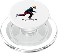 Old skater is having fun skateboarding PopSockets PopGrip for MagSafe