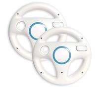 Old Skool Mario Kart Racing Wheel Compatible with Nintendo Wii and Wii U 2 Pack - White