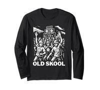 Old Skool Raving Crew, Rave Clothing, Retro 90s Techno Raver Long Sleeve T-Shirt