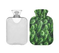 Old Slow Style Cactus Neon Green hot Waterbottle with Soft Cover 2L Warmer Bag for Sore Muscle Hand Feet Warmer Bolsa Caliente para Dolores Menstrual