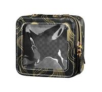 Old Slow Style Ghosts Gold Black Clear Makeup Bag for Purse Travel Cosmetic Case for Travel