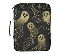 Old Slow Style Ghosts Gold Black File Folder with Pockets Laege Capacity 1.5-Inch 3-Ringing Zipper Binder Organizer with Zipper Closure for Home Office