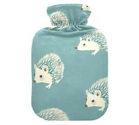 Old Slow Style Hedgehog Seafoam Teal Cute hot Water Bottle with Soft Cover, 1L hot Compress Bag for Pain Relief,Tummy Warmer,bolsas de agua Caliente para Dolores