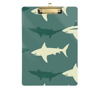 Old Slow Style Shark Green clipboard mini hardboard Transparent for Nurses Home Contractor Size 9 x 12.5 Tabla para escribir con Clip