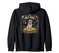 Old Soul New Beginnings Mastiff Cute Rescue Dog Zip Hoodie