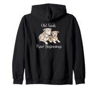 Old Souls New Beginnings Senior Rescue Dog Lover Zip Hoodie