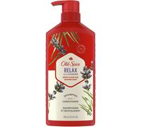 Old Spice 2 in 1 Shampoo and Conditioner Relax with Lavender Scent 21.9 Ounce Pump Bottle (Pack of 2)