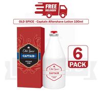 Old Spice Captain Aftershave Lotion Splash On 100ml For Men - PACK 6