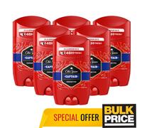 Old Spice Captain Deodorant Stick Aluminum Free Legendary Fresh Scent 6-Pack