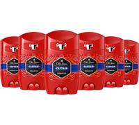 Old Spice Captain Deodorant Stick For Men 6x50 ml, 48H Fresh, 0% Aluminium Salts, Anti-White Marks and Yellow Stains