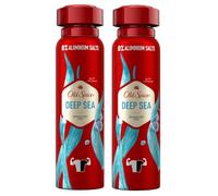 Old Spice Deep Sea Deodorant Body Spray For Men 150 ml, 48H Freshness, Invisible on Black & White, Pack of 2