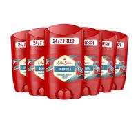 Old Spice Deep Sea Deodorant Stick For Men 6x50ml, 50 ml (Pack of 6), red