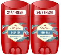 Old Spice Deep Sea Men's Deodorant Stick 65ml, 24/7 Fressshhh With Daily Use, Long Lasting Perfume Quality Scent, Odour Protection, 0% Aluminium Salts, Invisible On Black & White (Pack of 2)