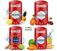Old Spice Deodorant Stick 4 × 50ml Mix - Captain, Original, Deep Sea Whitewater