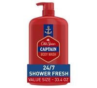 Old Spice Men's Body Wash 24/7 Shower Fresh with Lasting Scent 3x Defense Red Collection Captain with Bergamot Scent 33.4 fl oz