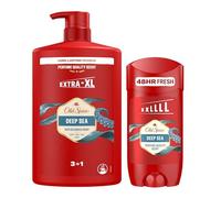 Old Spice Mens Shower Gel and Deodorant Stick Deep Sea Bundle, Value Pack, Body Wash for Men 1000ml and Aluminium Free Roll On Deodorant 85ml