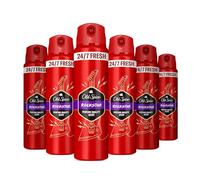 Old Spice Rockstar Men’s Deodorant Body Spray 150ml x 6, 24/7 Fressshhh With Daily Use, Long Lasting Perfume Quality Scent, Odour Protection, 0% Aluminium Salts, Invisible On Black & White