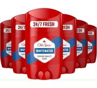 Old Spice Whitewater Men's Deodorant Stick 50ml x 6 Pack 0% Aluminium Salts