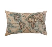 Old Stained World Map Print Fuzzy Pillow Cover, Soft Plush Body Pillow Case With Hidden Zipper 91Ã-50cm Women Men Gifts