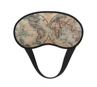 Old Stained World Map Print Sleep Mask, Eye Sleeping Mask for Women and Men for Total Darkness, Reduces Puffy Eye Mask