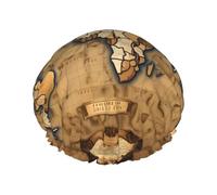 Old Stained World Map Print Various Activities Shower Cap Reusable Soft And Lightweight Bath Hair Cap Long Hair