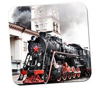 Old Steam Train Leaving Station Coaster/Pack of Coasters