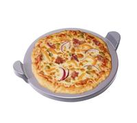 Old Stone Pizza Kitchen Glazed Round Pizza Stone with Handles for Oven and Grill, 13 inch