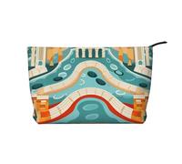 Old Street Buildings Printed Corduroy Cosmetic Bag, Large Capacity Waterproof Travel toiletries Storage Bag
