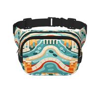 Old street buildings Printed Fashion Crossbody Bag, Hiking Waist Bag, Square Double Layer Travel and Fitness Shoulder Bag