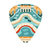 Old street buildings Printed guitar picks - three thicknesses: thin, medium and thick, suitable for electric guitar, bass and ukulele.