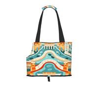 Old street buildings Printed pet shoulder bag for going out - small dog and cat dual-purpose shoulder bag