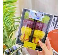 Old style Bean paste cake, ready-to-eat mango flavor Dim sum, chocolate biscuits, fruit candy snacks, instant breakfast, leisure snacks, red bean moon cake, Chinese specialty (Type B 320g,4 boxes)