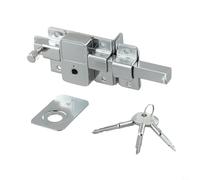 Old Style Cross Key Lock | Rust Resistant Iron Door Latch with Zinc Alloy Cover | Anti-Theft Mechanical Latch for Wooden Iron Doors and Garden Fences | Silver(2009CR - right)