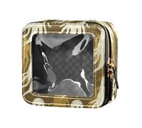 Old Style Ghosts Gold Clear Makeup Bag Small Travel Cosmetic Case for Travel