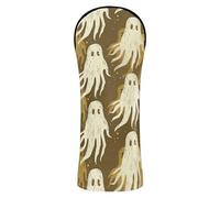 Old Style Ghosts Gold Head Covers for Golf Clubs Premium Leather Headcovers with Number Tags for Driver Hybrid and Fairway Woods